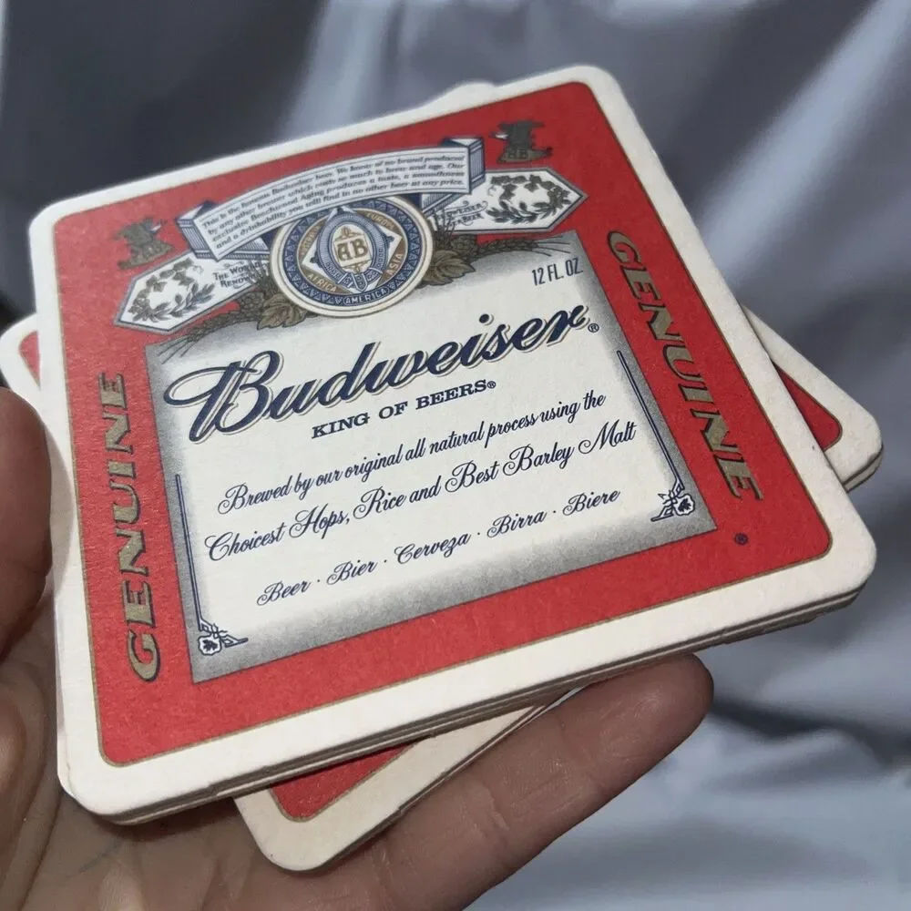 Vintage 1980s Genuine Budweiser Beer Coasters 5pc  Collectible Set Breweria